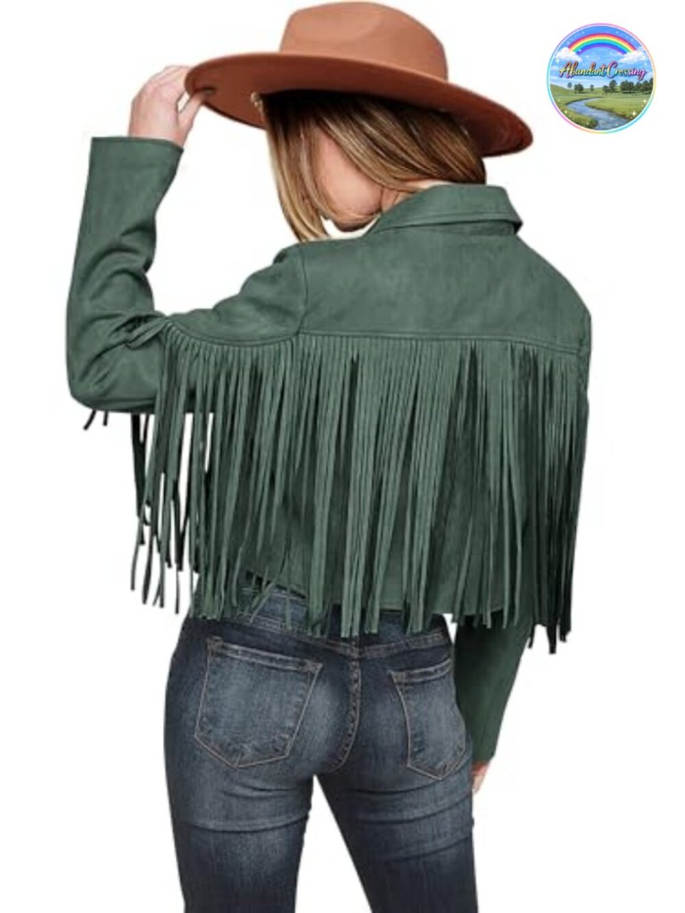 Faux Suede Fringe Moto Jacket Cropped Western Fringe Coat